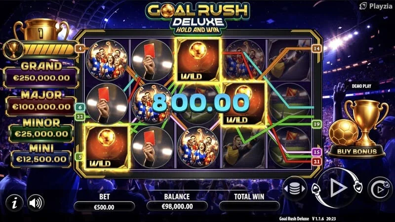 Goal Rush Deluxe базовая игра выигрыш
