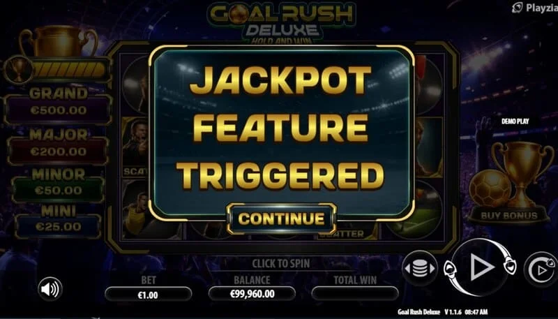 Goal Rush Deluxe джекпот